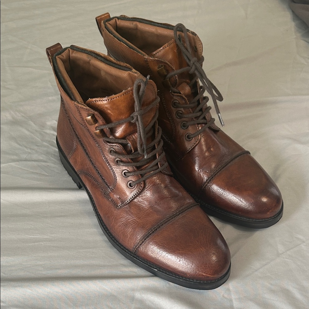 Kenneth Cole Reaction Dark Brown Leather Boots